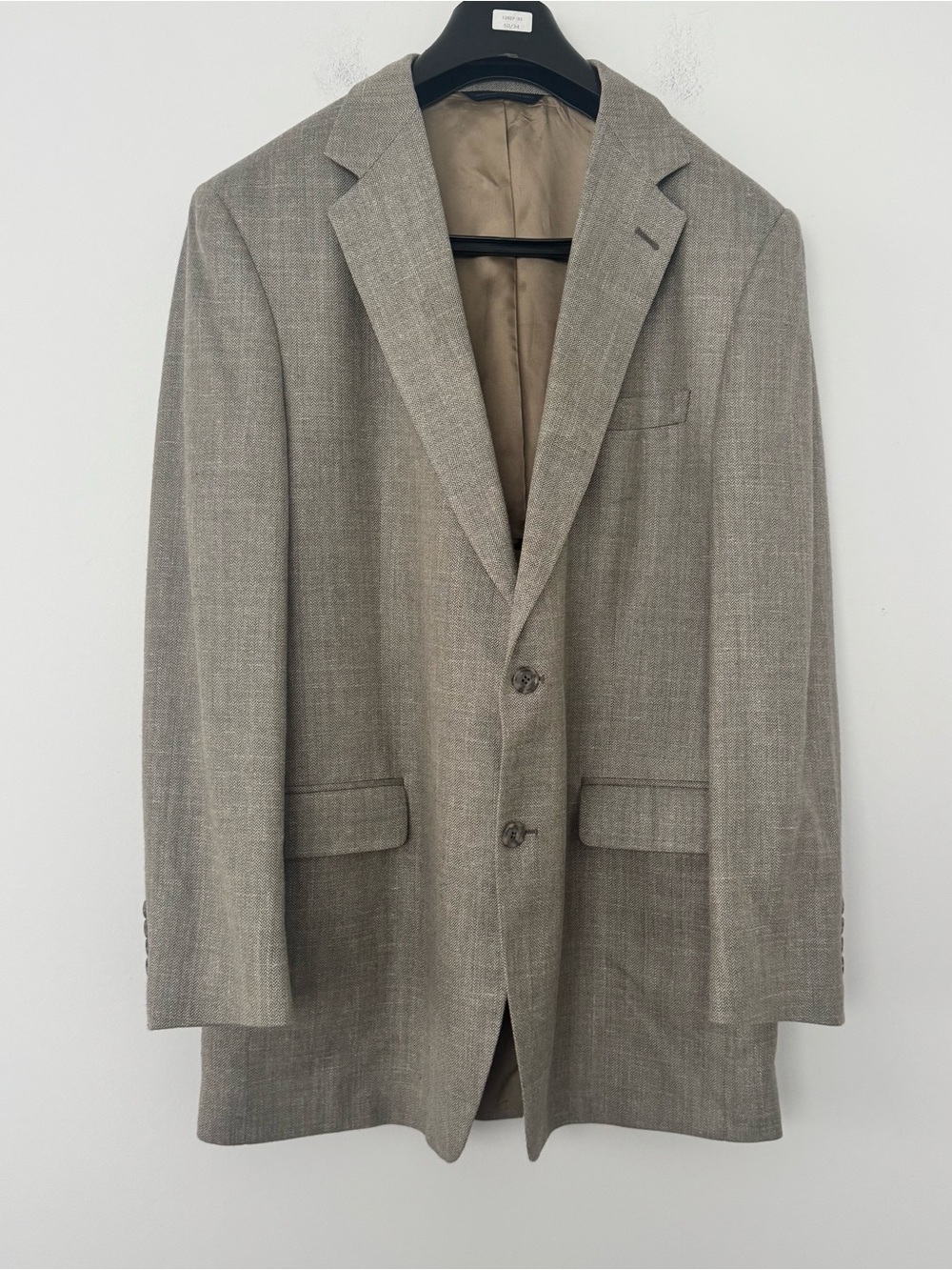 Brooks Brothers Linen Wool Silk Blazer 44L Gray Herringbone Sport Coat USA Made
